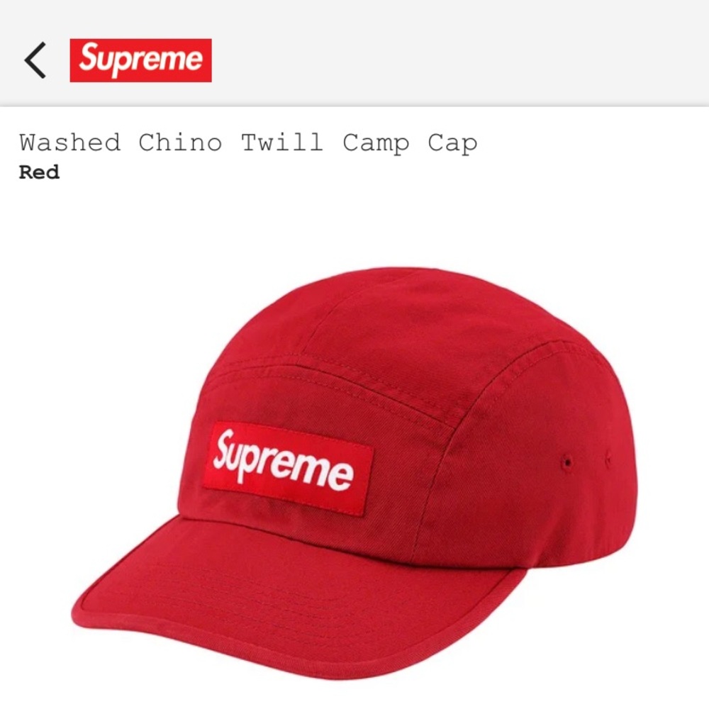 Supreme Washed Chino Twill Camp Cap